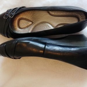 Black slip on flats